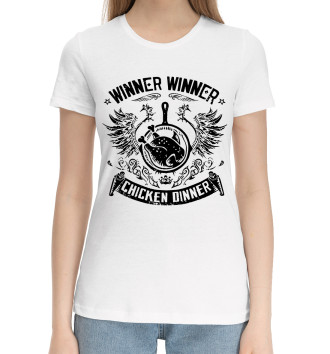 Женская Хлопковая футболка Winner Winner Chicken Dinner