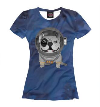Футболка для девочек French Bulldog Astronaut