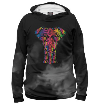 Худи Mehndi elephant colorful