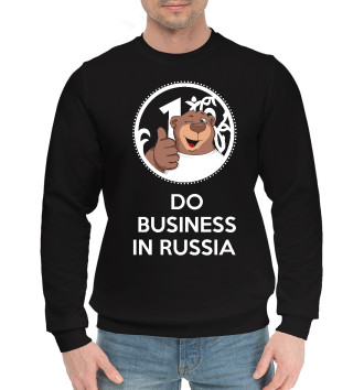 Мужской Хлопковый свитшот Do business in Russia