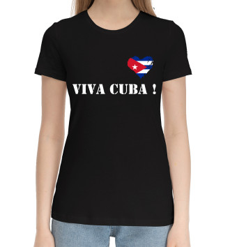 Женская Хлопковая футболка Viva Cuba!