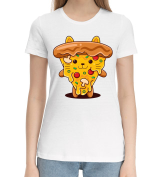 Женская Хлопковая футболка Pizza