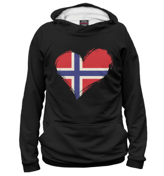 Женское Худи Сердце Норвегии (флаг)