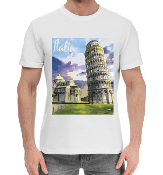 Мужская Хлопковая футболка Италия, Пиза