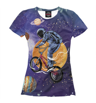 Женская Футболка Space bicycle