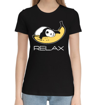 Женская Хлопковая футболка Панда на банане