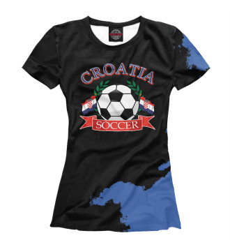 Женская Футболка Croatia soccer ball