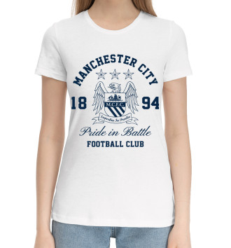 Женская Хлопковая футболка Манчестер Сити