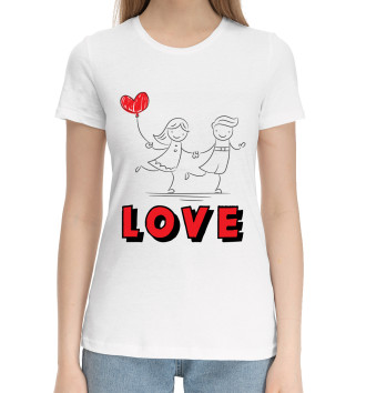 Женская Хлопковая футболка LOVE#3