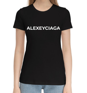 Женская Хлопковая футболка Alexeyciaga