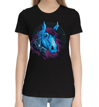 Женская Хлопковая футболка Лошадь