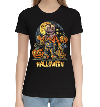 Женская Хлопковая футболка Хэллоуин