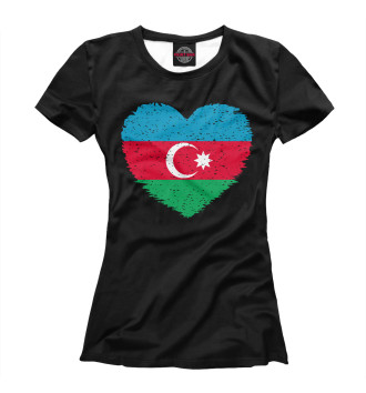 Женская Футболка Сердце Азербайджана