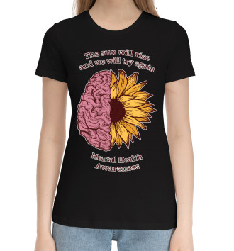 Женская Хлопковая футболка Психическое здоровье
