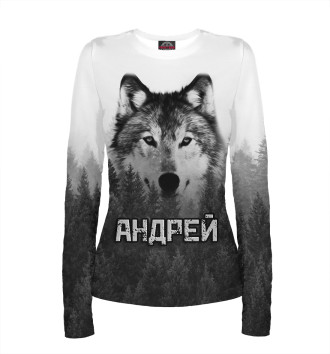 Лонгслив Волк над лесом - Андрей