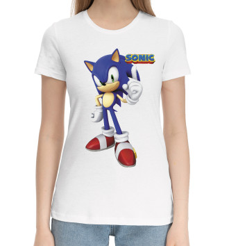Женская Хлопковая футболка Ёжик Sonic