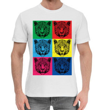 Мужская Хлопковая футболка Леопарды