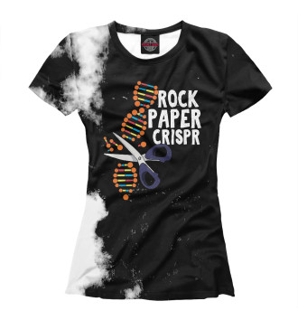 Женская Футболка Rock Paper Crispr DNA