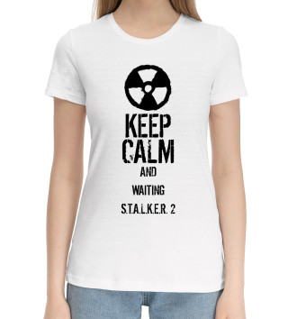 Женская Хлопковая футболка Keep calm..