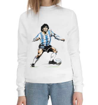 Женский Хлопковый свитшот Diego Maradona