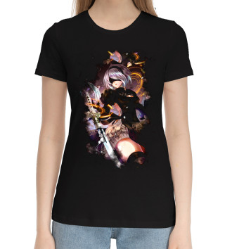 Женская Хлопковая футболка Nier Automata 2b colorfull