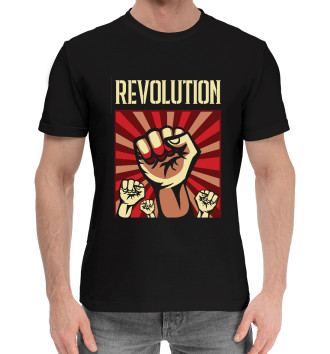 Мужская Хлопковая футболка Революция