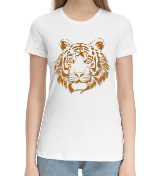 Женская Хлопковая футболка Retro Tiger