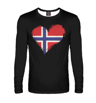 Мужской Лонгслив Сердце Норвегии (флаг)