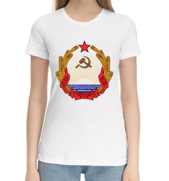Женская Хлопковая футболка Латвийская ССР