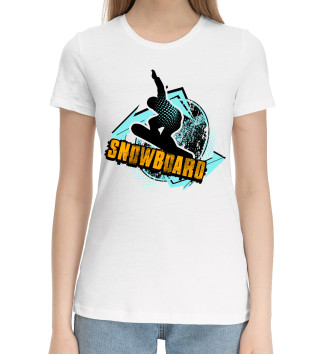 Женская Хлопковая футболка Сноуборд