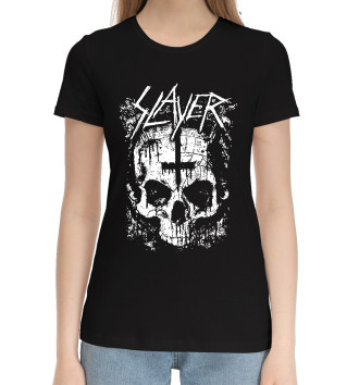 Женская Хлопковая футболка Slayer (cross)