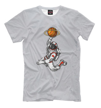 Мужская Футболка Basketball Astronaut Space