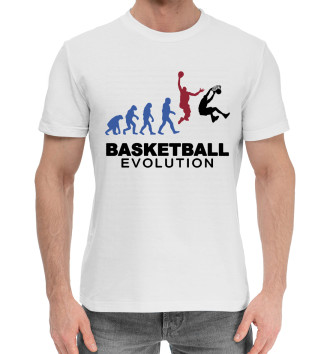 Мужская Хлопковая футболка Эволюция баскетбола
