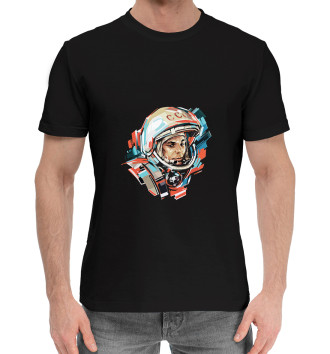 Мужская Хлопковая футболка Советский космонавт