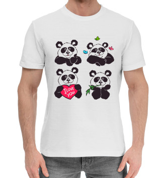 Мужская Хлопковая футболка Панда