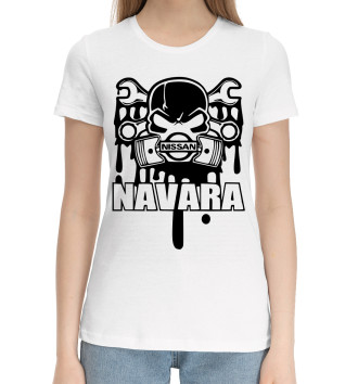 Женская Хлопковая футболка Nissan Navara