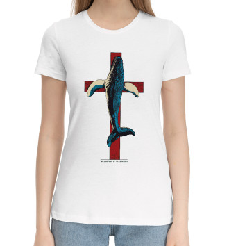 Женская Хлопковая футболка Защитим китов