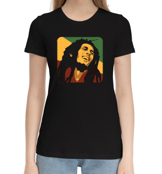Женская Хлопковая футболка Bob Marley