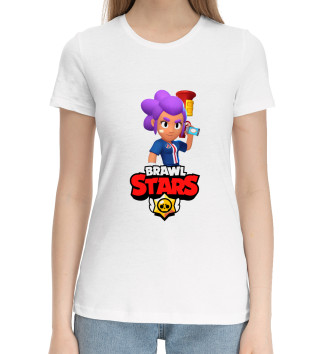 Женская Хлопковая футболка BRAWL STARS SHELLY  PSG.