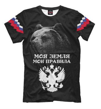 Мужская Футболка Грозный медведь России