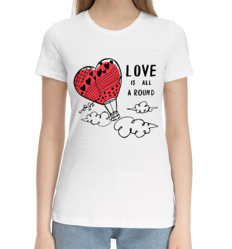 Хлопковая футболка Love is all a round