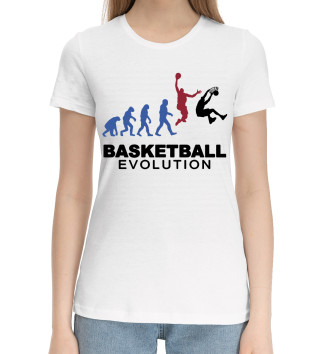 Женская Хлопковая футболка Эволюция баскетбола