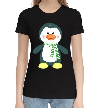 Женская Хлопковая футболка Пингвин