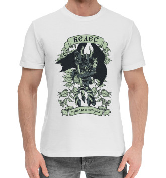 Мужская Хлопковая футболка Велес - Бог друид