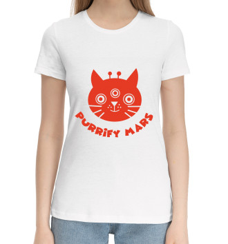 Хлопковая футболка Purrify Mars