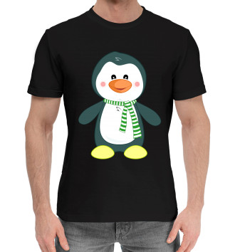 Мужская Хлопковая футболка Пингвин