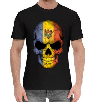 Мужская Хлопковая футболка Череп - Молдавия