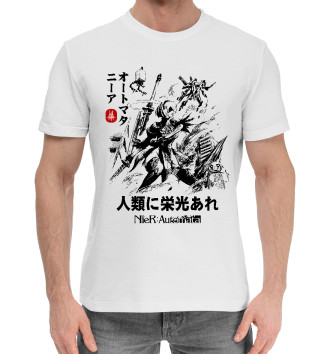 Мужская Хлопковая футболка Nier: Automata