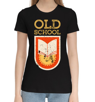 Женская Хлопковая футболка Old School