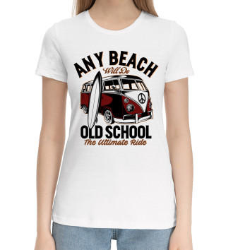 Женская Хлопковая футболка Any Beach Old School